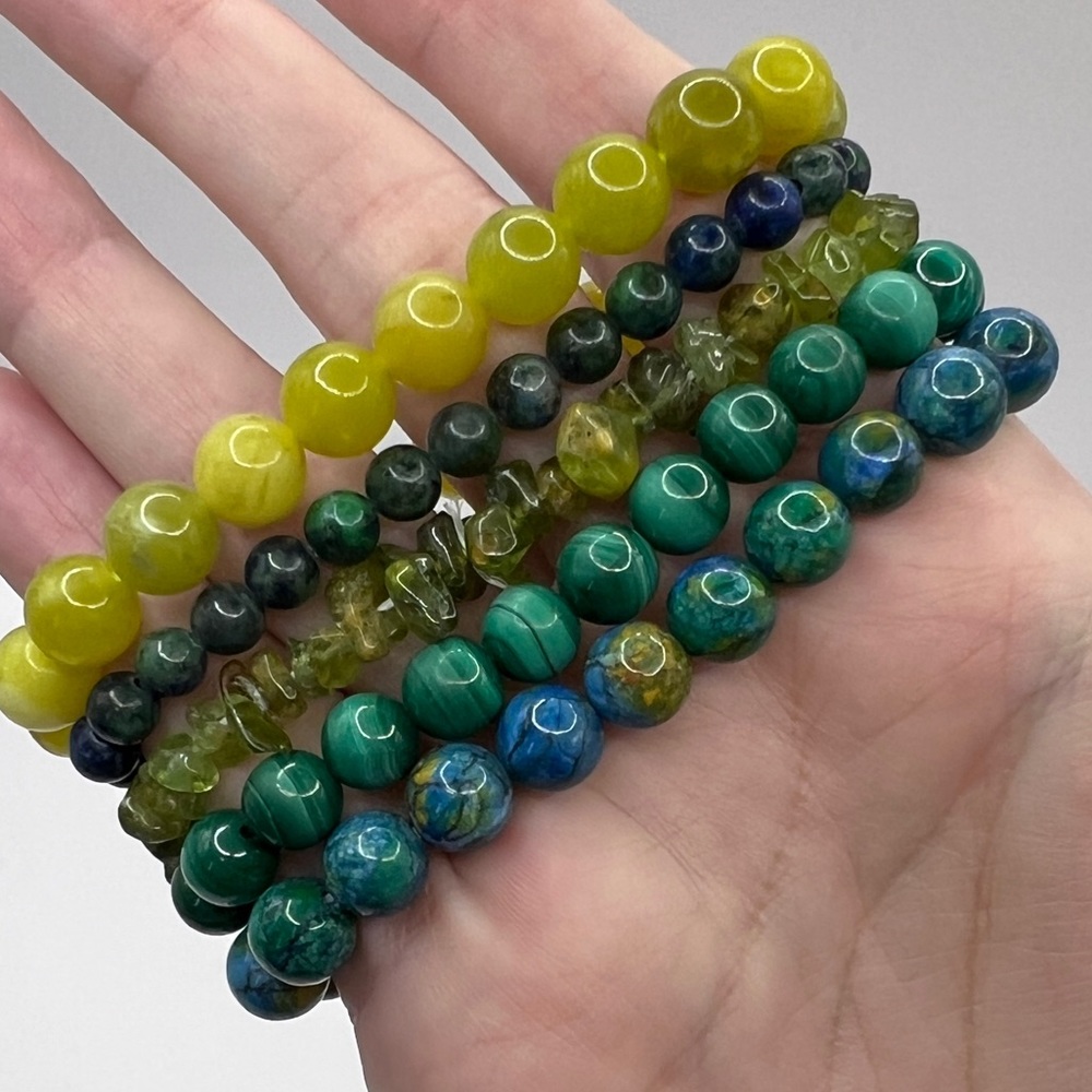 NWOT Blue-Green Crystal Bracelet Set of Five